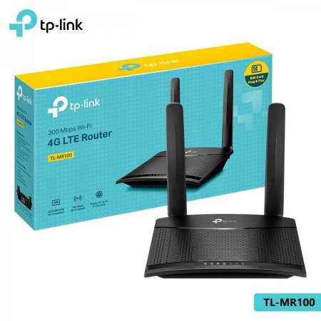  راوتر شريحة لاسلكي 4 جي  Tp-Link TL-MR100-300Mbps Wireless N 4G LTE Router